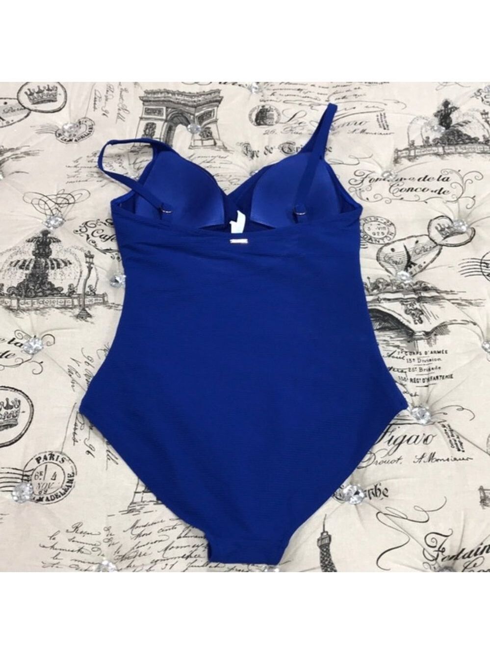 Sea Level Riviera Ribbed One Piece Swim Ocean Blue - Picture 8 of 9